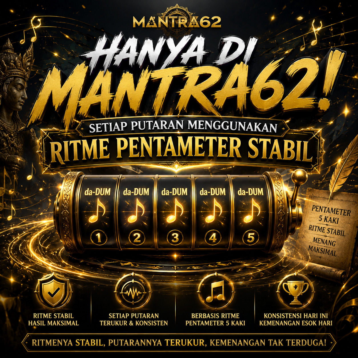 Hanya Di MANTRA62 ! Setiap Putaran Menggunakan Ritme Pentameter Stabil